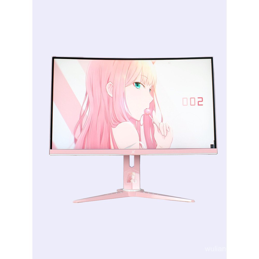 AOC Pink Display 2K144HZ Gaming White Display 27 นิ้วคอมพิวเตอร์โค้งพื้นผิวตรงการปรับแต่งหน้าจอขนาดใ