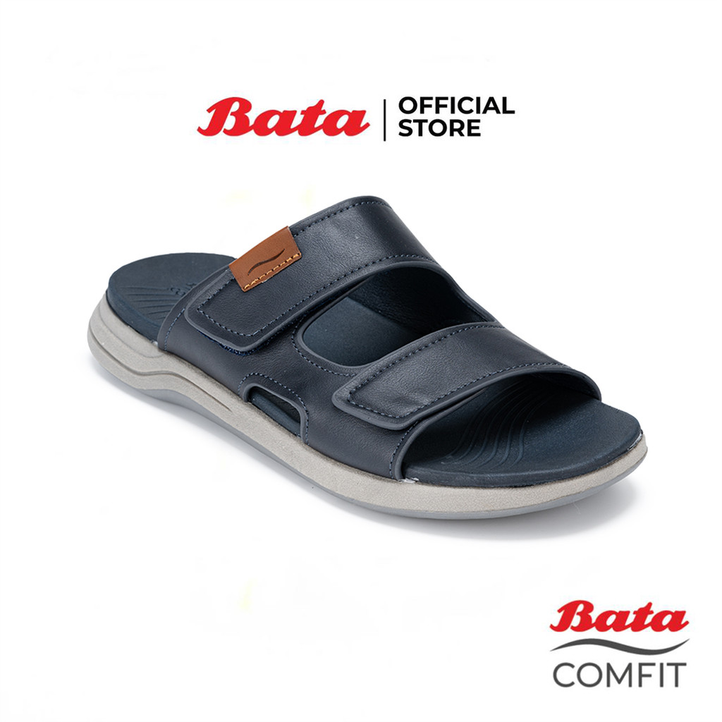 Bata บาจา  รองเท้าแตะเพื่อสุขภาพแบบสวม สำหรับผู้ชาย รุ่น BAMBOO สีกรมท่า 8019181 สีน้ำตาล 8014181