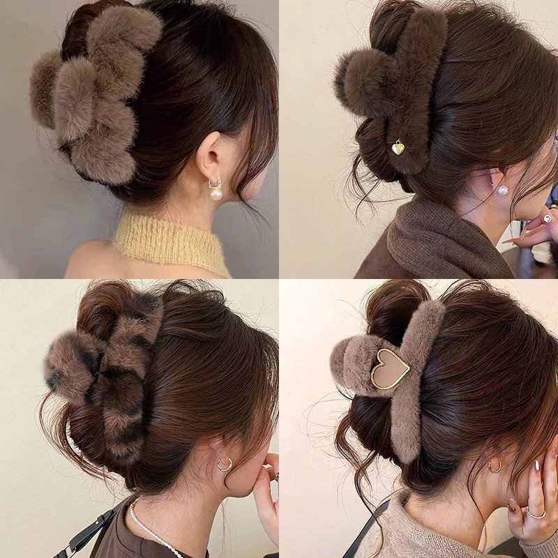 กิ๊บรัดผมทรงพองขนแกะสำหรับหนีบผม เหมาะสำหรับฤดูหนาว