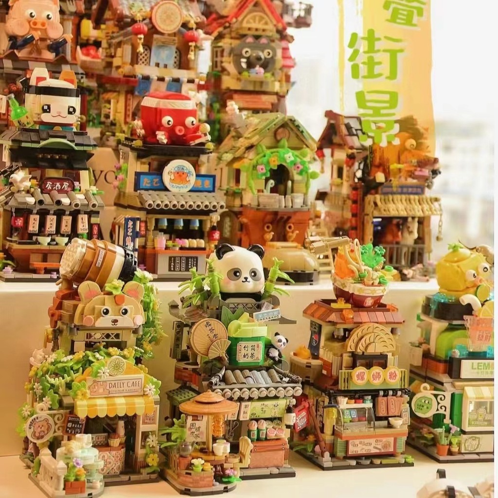 เข้ากันได้กับเลโก้มินิสตรีทวิวอาคารบล็อกเต็มชุดประกอบของเล่นแพนด้าเครื่องประดับอาคารเด็กการศึกษาขายส่ง11231123