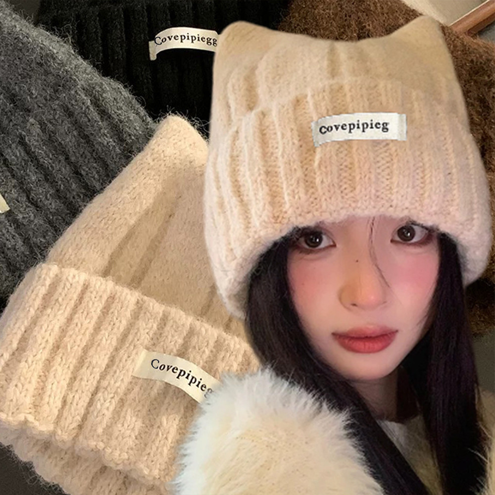 หมวกถักหูแมว multifunction สำหรับฤดูหนาว อบอุ่น และปกป้องหู