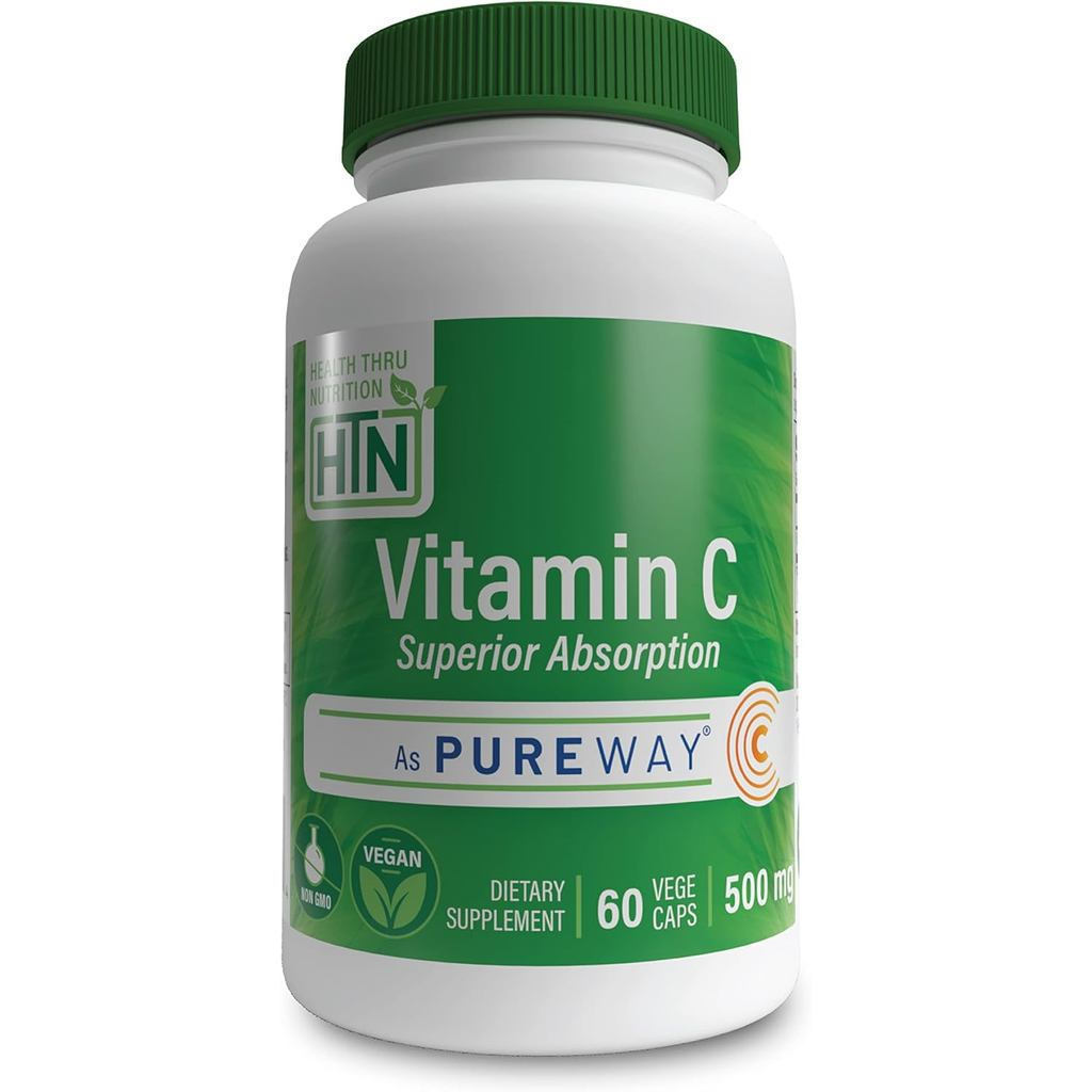 Through Nutrition Obtain Healthy Vitamin C 500ml Is PureWay-C 60 แคปซูลมังสวิรัติ เอฟเฟกต์ดูดซึมได้ด