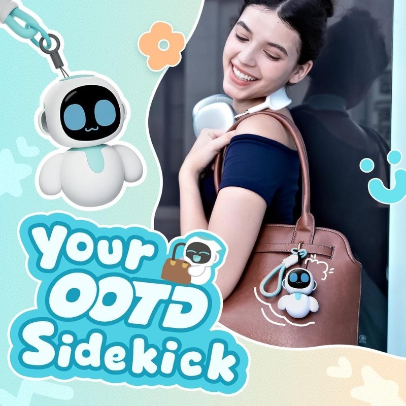 Eiliko Tiny AI Charm Robot | มินิไอลิก | เข้าชุดกันทุกวัน | ของเล่นจี้อิเล็กทรอนิกส์แสนสนุก | ของขวัญสําหรับคู่รักและเพื่อน