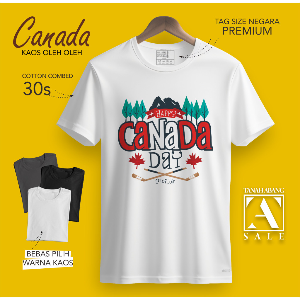 เสื้อยืดโดย KANADA CANADA OTTAWA พร้อมฉลากต้นฉบับแท็กพรีเมี่ยม SOUVENIR เสื้อยืดของขวัญสําหรับผู้ใหญ