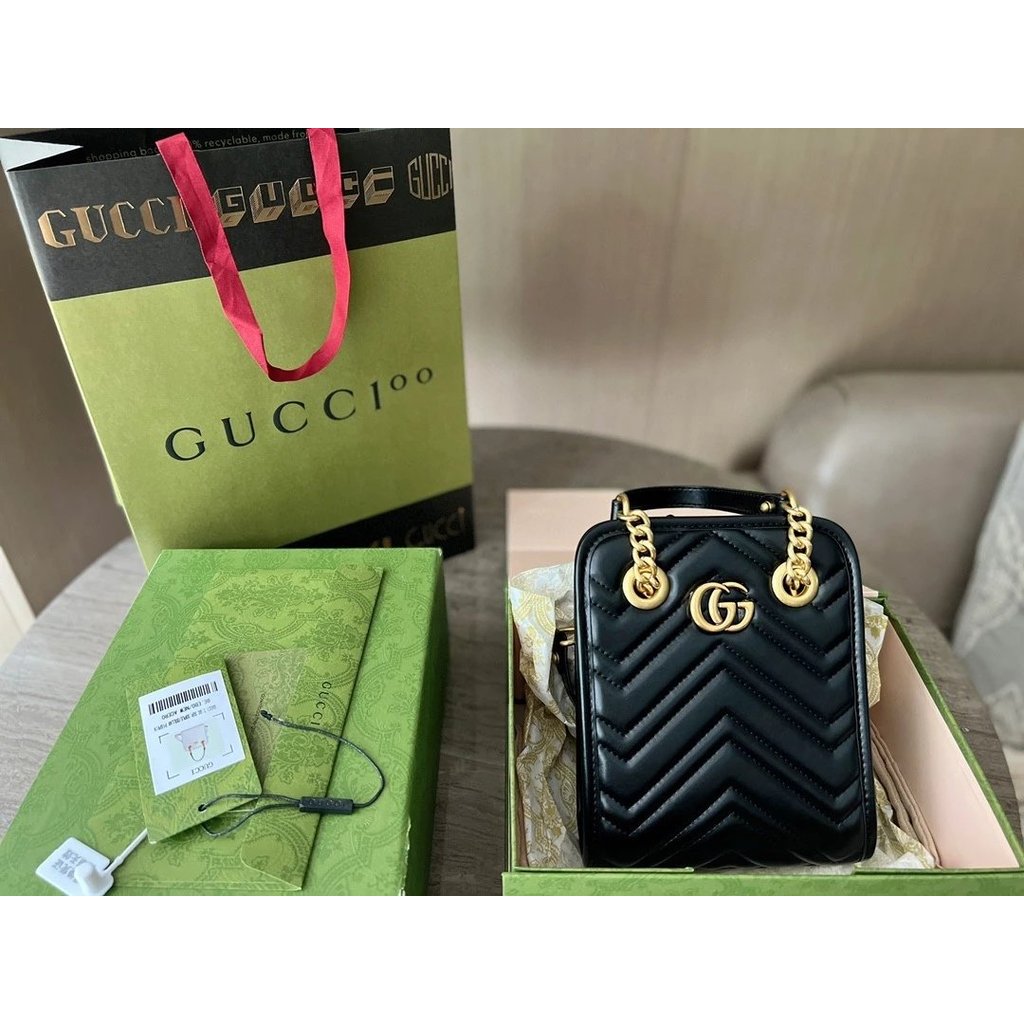 GuCCI Marmont Tote Bag กระเป๋าสะพายข้างสำหรับผู้หญิง มีสต๊อกพร้อมจัดส่ง