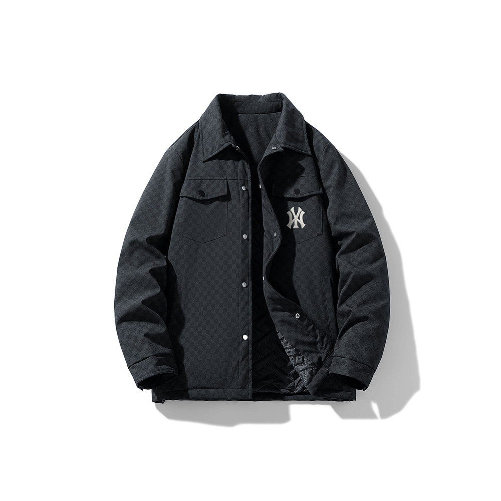 MLB Mens Lapel Business Casual Jacket Loose Windproof Cargo Jacket Business