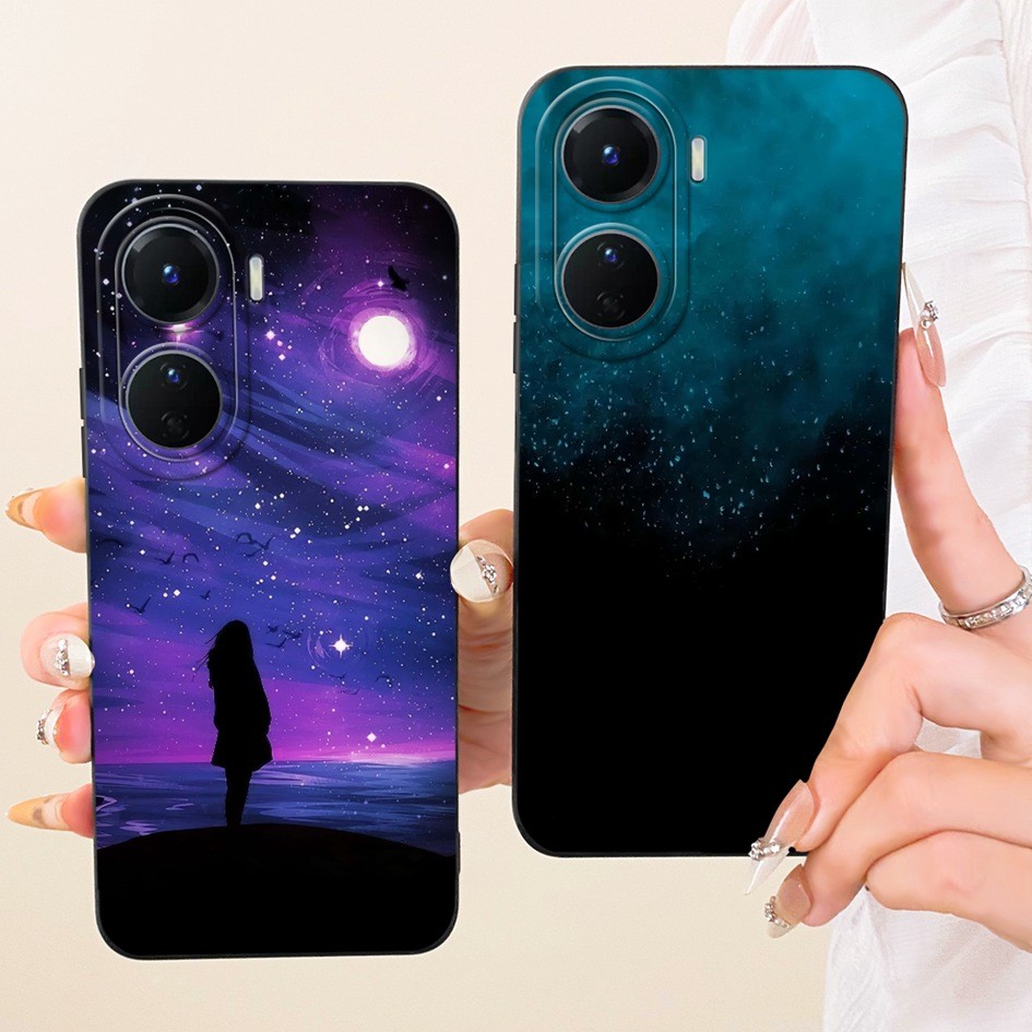 กันกระแทกสําหรับ Vivo Y16 Y56 ปลอก V2204 V2214 V2225 กรณีหรูหราพื้นที่ดอกไม้ภาพวาด Soft Shell สําหรั