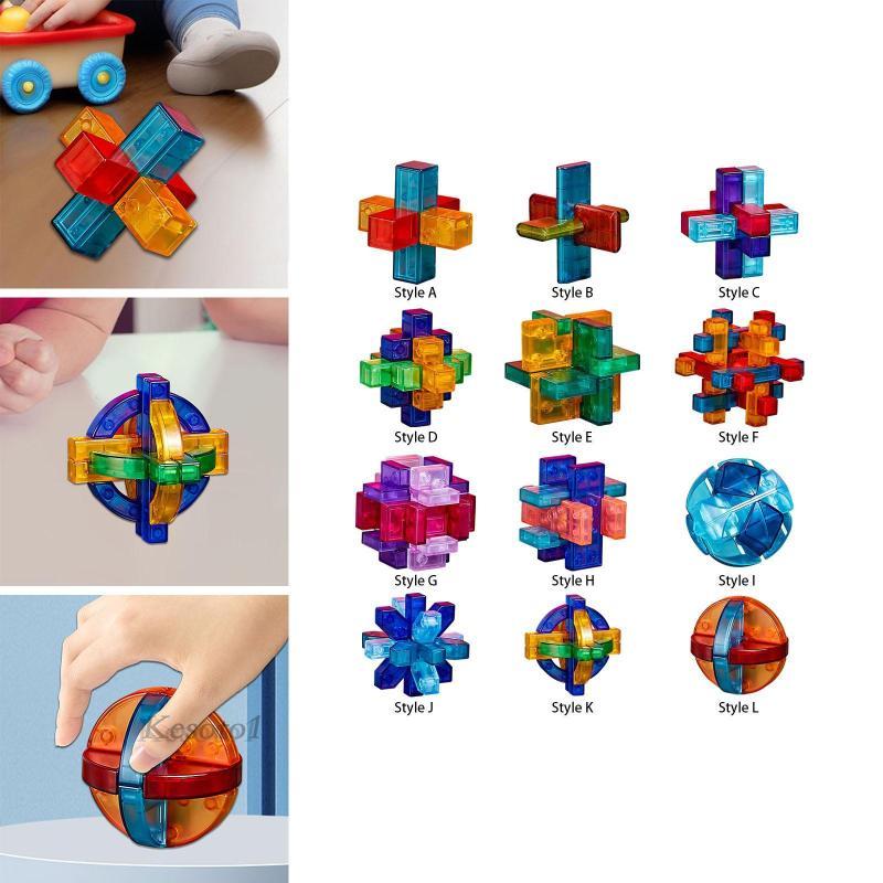 [Kesoto1] IQ Challenge Puzzle Set for Skill Development, 7x7x7cm, Mind Games for Kids