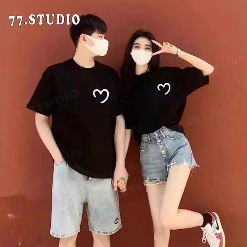❤️Happy Valentine’s Day❤️ เสื้อยืดคู่รัก ผ้าคอตตอน พิมพ์ลายความรัก แขนสั้น ใส่สบาย คุณภาพดี#oversize T-shirt # COD ราคา ถูกที่สุด ดีลบีเคเค แกลเลอรีภาพที่ 5