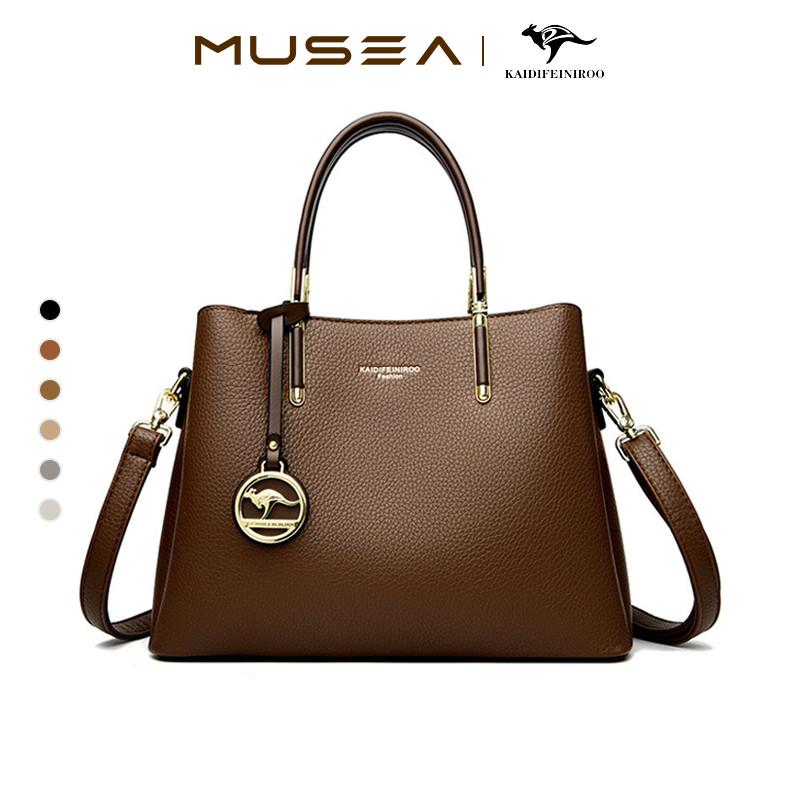 KAIDIFEINIROO กระเป๋าถือผู้หญิงหนัง กระเป๋าแม่วัยกลางคน กระเป๋าสะพาย นุ่ม ทนต่อการสึกหรอ ความจุสูง