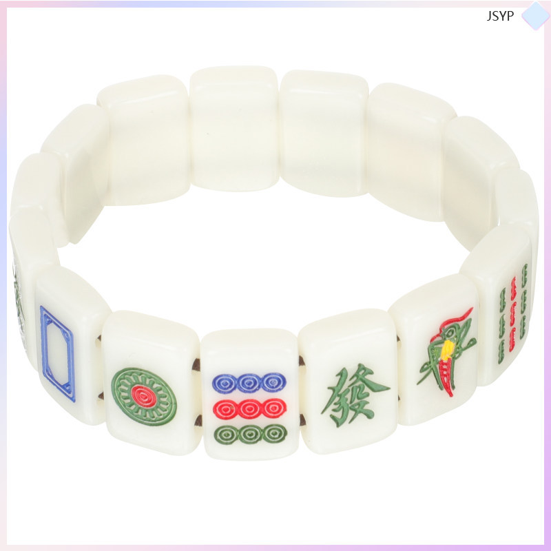 สร้อยข้อมือสําหรับผู้หญิงสาว Mahjongg อุปกรณ์เสริม Jewellery Majong เครื่องประดับกระเบื้อง junshaoyi