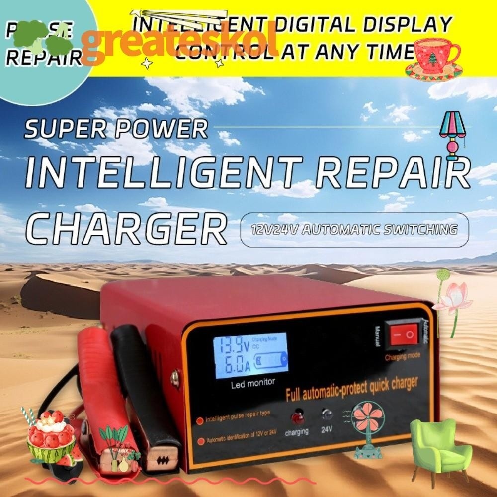 Excellent Motorcycle Battery Charger Fast Charging Battery Detection Car Jump Start Portable 12 Volt