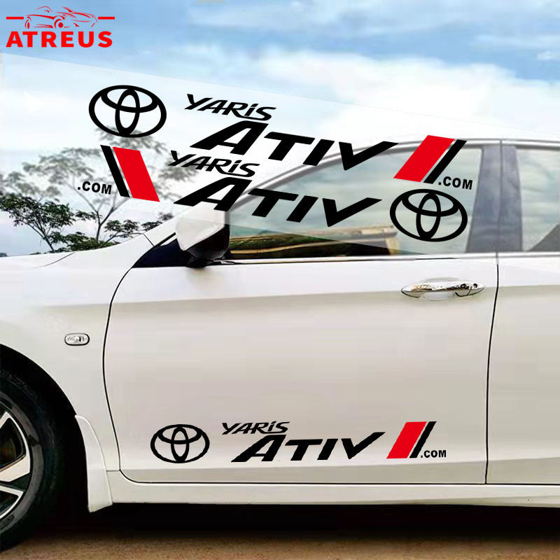 2 ชิ้น Toyota Yaris Ativ สติ๊กเกอร์ ติดรถยนต์ สติกเกอร์กันรอยขีดข่วน สําหรับตกแต่งประตูรถยนต์ ติดด้า