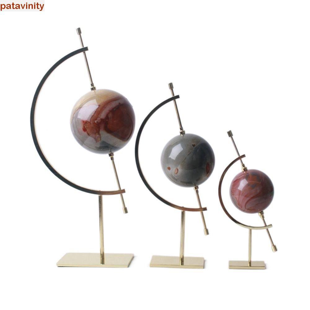 PATAVINITY Ball Base Silver Black Globe Shape Glass Ball Sphere Fashion Ornament