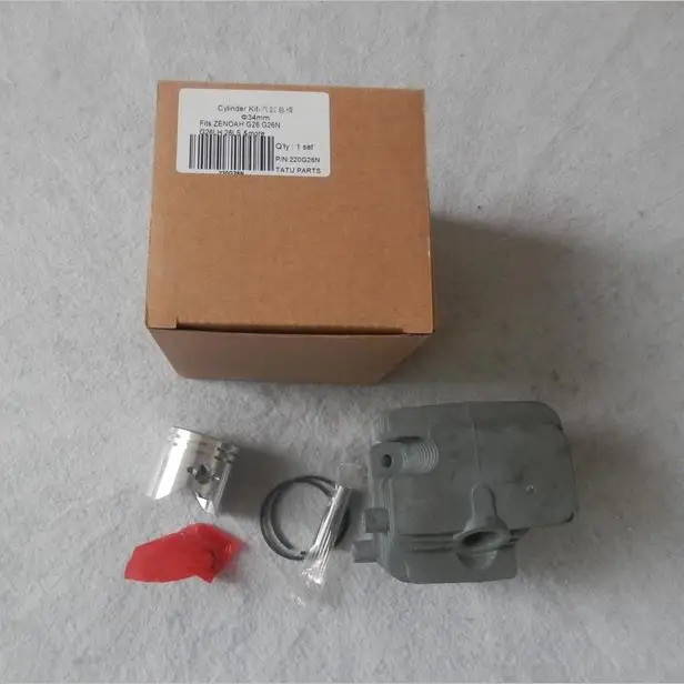 G26LS CYLINDER ชุด 34 มม.สําหรับ ZENOH G26N G26LH HUSQVAR 226R 24.5CC 26cc POLE SAW SPRAYER ZYLINDER