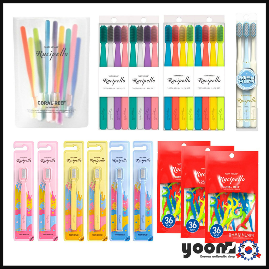 [Rucipello] แปรงสีฟันและไหมขัดฟันสำหรับผู้ใหญ่ / เด็ก / เด็กวัยหัดเดินแปรงสีฟันและไหมขัดฟัน