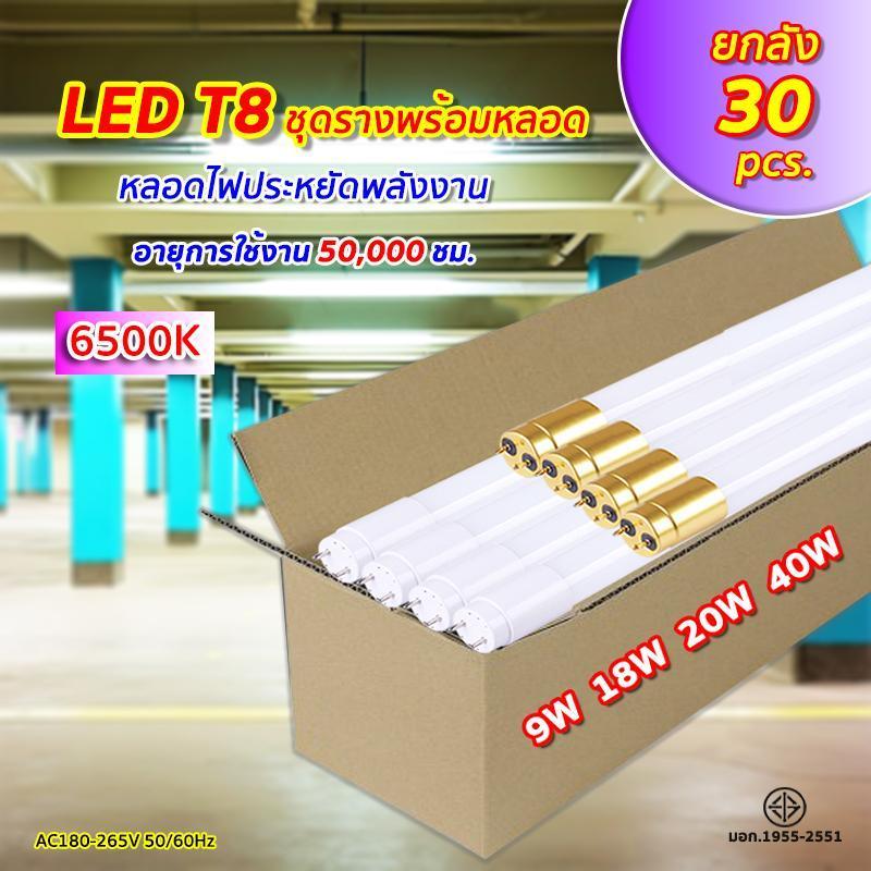 ProBright แพ็ค10ชิ้น หลอดไฟLED T8 9W/18W/20W/40W หลอดไฟยาว หลอดไฟสั้น หลอดนีออนแอลอีดี ขั้วสีขาว ขั้วสีทอง