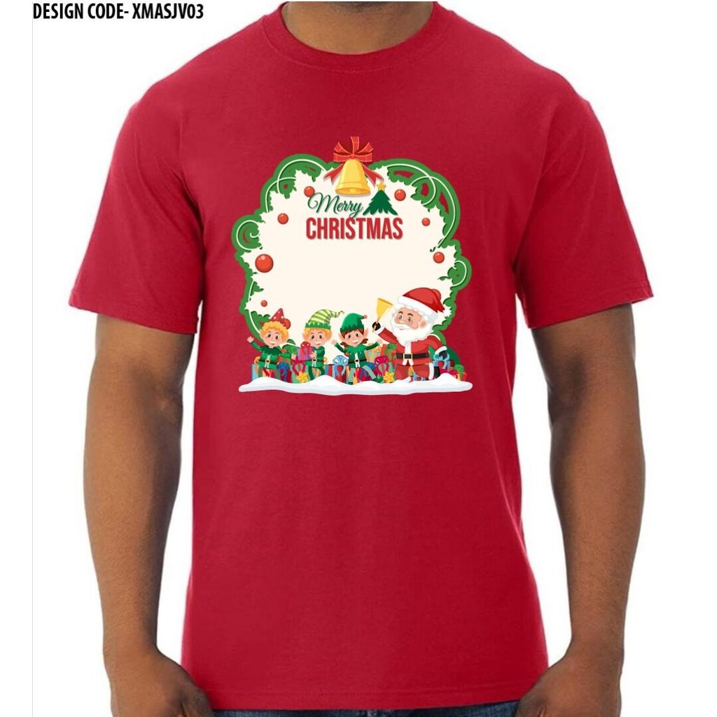 BLESSFUL CHRISTMAS PRINTING DESIGN เสื้อยืดผ้าฝ้าย 100% (CODE 03) 1o3i/*
