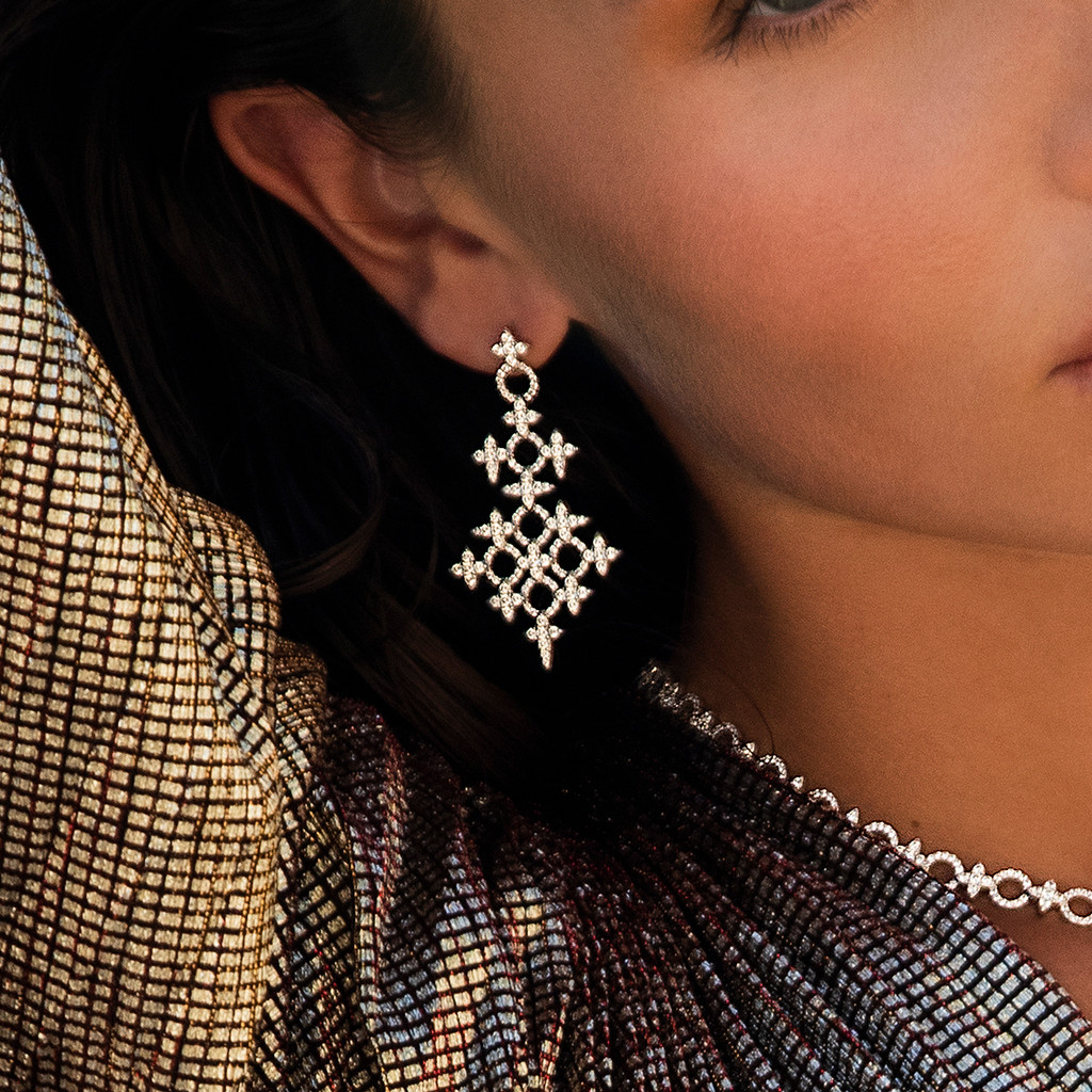 APM Monaco Hexagram วงกลมต่างหูห้อยหญิงออกแบบเครื่องประดับเงินของขวัญ Classy ต่างหูที่ไม่ซ้ํากัน