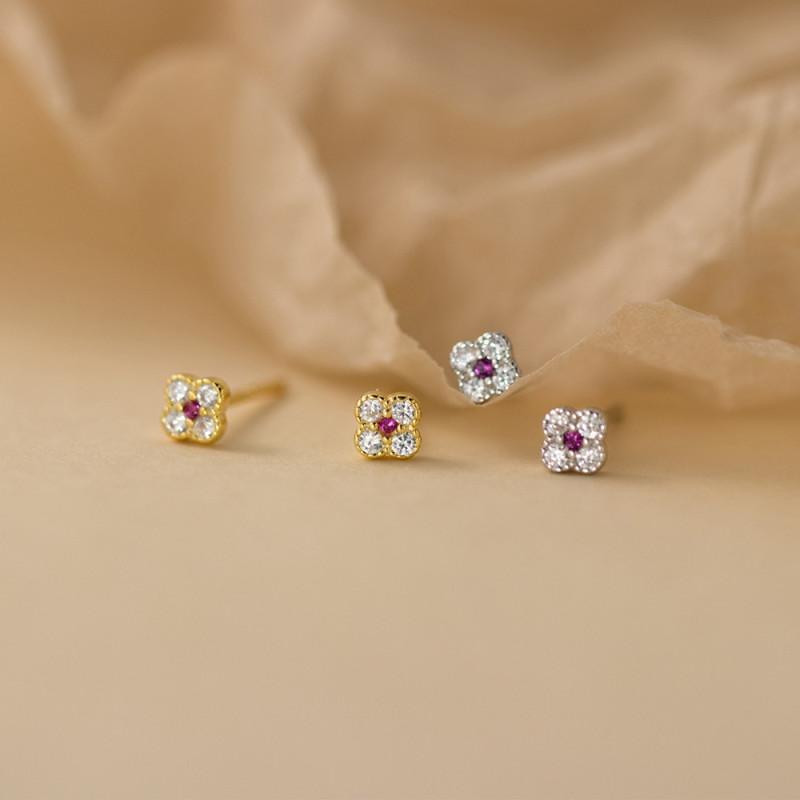 Violet Dream Earrings ต่างหูเงินแท้ S925 [MERCELO]