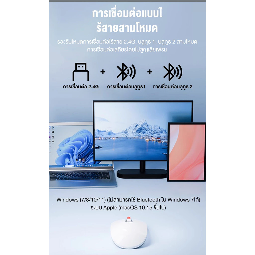 เมาส์ไร้สายอัจฉริยะ ความละเอียดสูง สําหรับสํานักงาน thumbnail 10