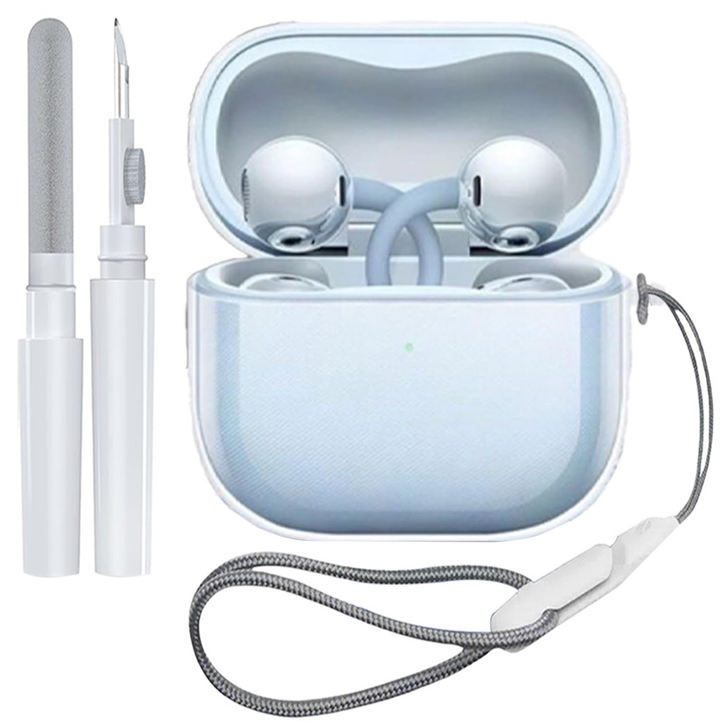 เคสใสสําหรับ Huawei FreeClip 2 พร้อมชุดทําความสะอาดเชือกเส้นเล็กฝาครอบป้องกัน TPU แบบนุ่ม