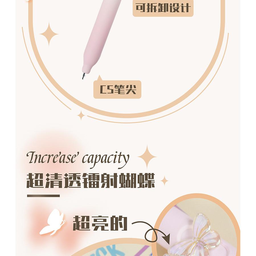 เขียนต่อ Butterfly-Gel Pen-Twist. สีไล่เฉดสี. แห้งไว เรียบ-ดํา.-0.5มม ราคา ถูกที่สุด ดีลบีเคเค แกลเลอรีภาพที่ 5