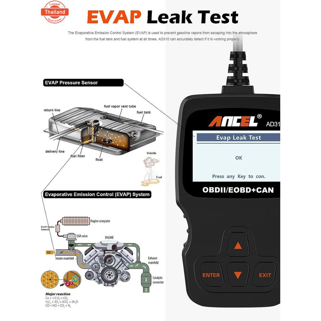 Ancel AD310 Obd2 Scannerสแกนเนอร์ตรวจสอเครื่องยนต์สะอาดข้อผิดพลาดอ่านรหัสยานยนต์ EOBD และ OBD 2เครื่