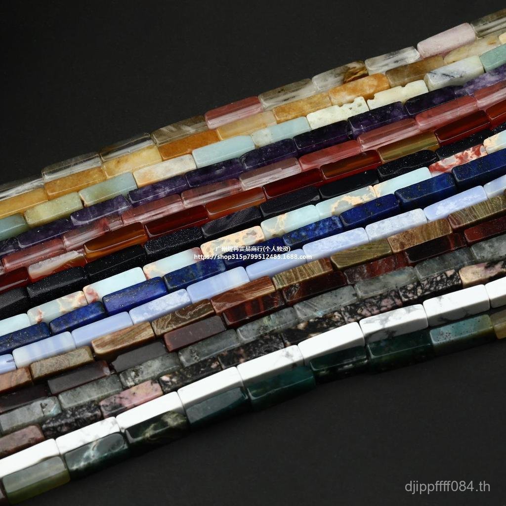 อุปกรณ์เสริมรูปสี่เหลี่ยมผืนผ้าสี่เหลี่ยมผืนผ้า Grain diy Tiger Eye เครื่องประดับคอลัมน์หลวมลูกปัด L