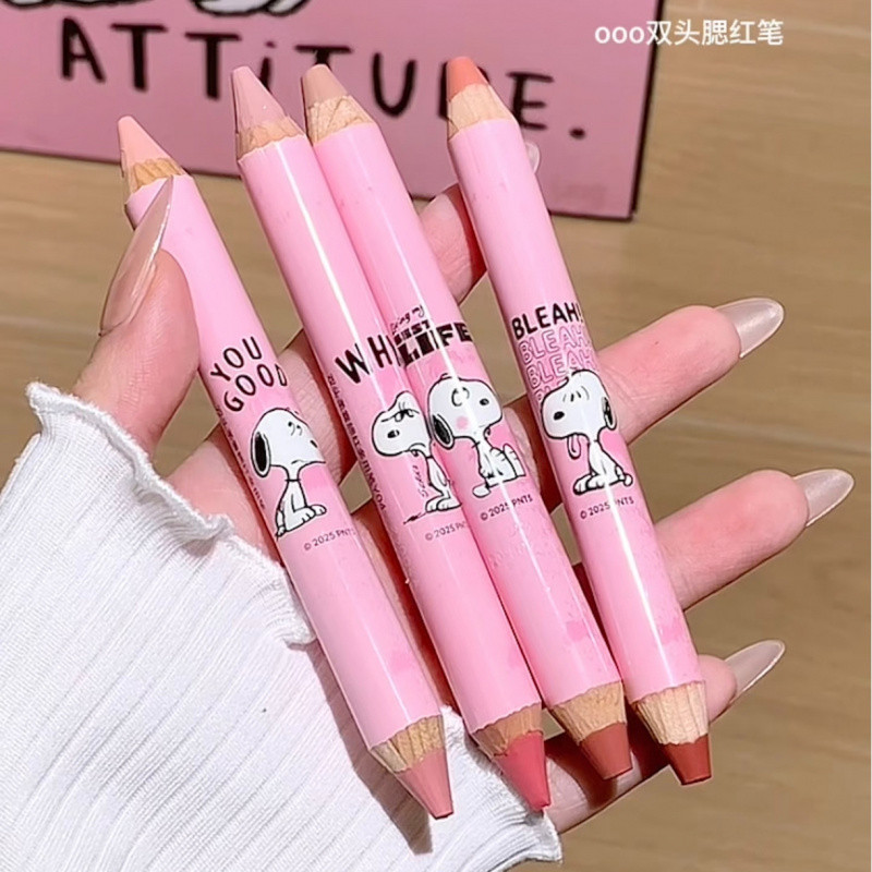 Snoopy Co Branded/OUT OF OFFICE Double Head Cosmetic Pen Powder Blusher Pen Human Shadow Natural Three-Dimensional Highlight Concealer