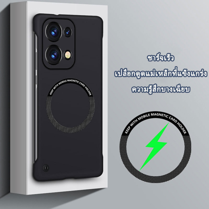 [ผลิตภัณฑ์ใหม่] แม่เหล็กบางเฉียบที่ใช้งานได้สําหรับเคสโทรศัพท์ OPPO 14 13 Pro Frameless Reno 12 เคสแ