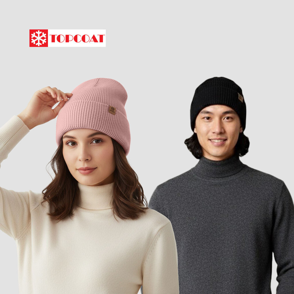 TOPCOAT หมวกกันหนาว (Ribbed) บุขนหนานุ่มแบบพิเศษ ใส่สบายกระชับ ทรงบินนี่ (1 ใบ) Freesize