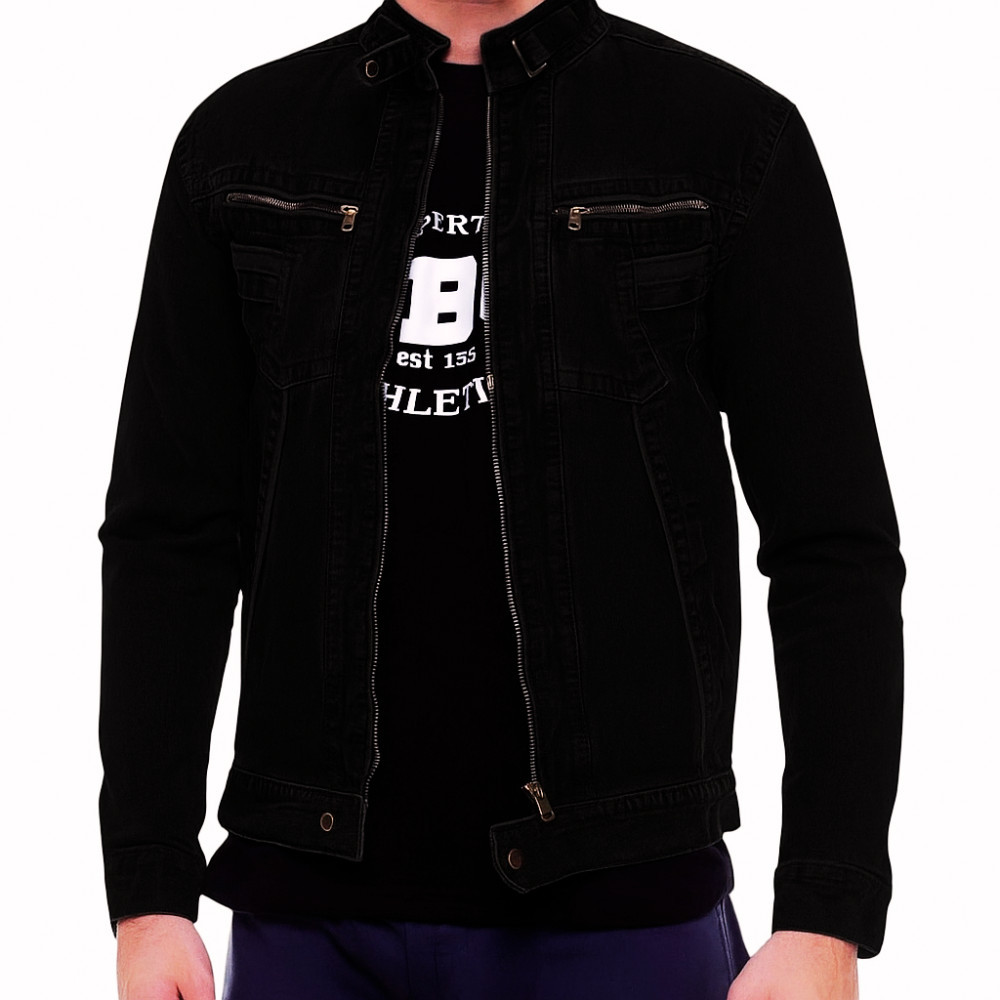DMD.co แจ็คเก็ตยีนส์ผู้ชายคอปกซิปจัมโบ้พรีเมี่ยม