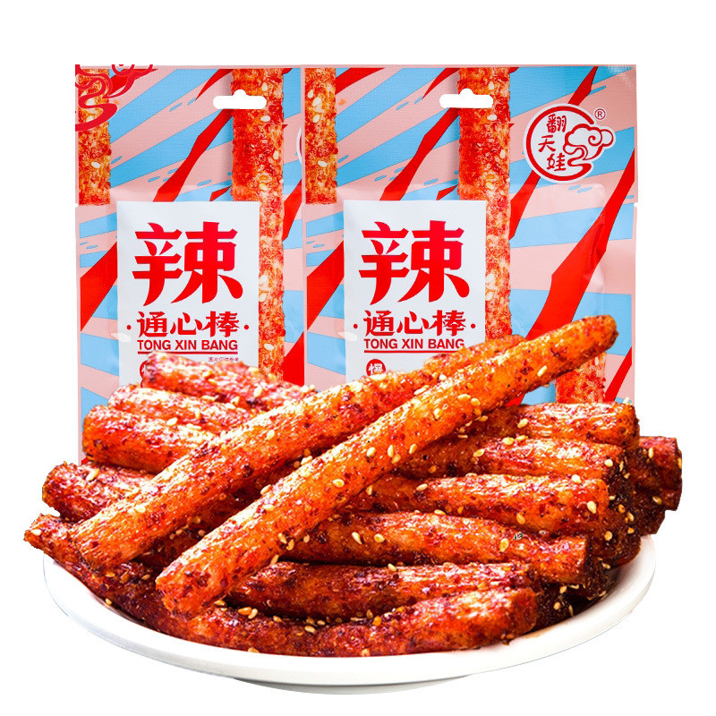PD7D Macaroni Sticks 68g แถบเผ็ดเผ็ดร้อนแท่งเผ็ดบรรเทาตะกละของว่างสบายๆของว่าง0081 PD7D
