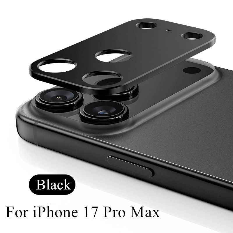 โลหะกล้อง Bezel สติกเกอร์สําหรับ iPhone 17 Pro Max 17Pro อลูมิเนียม Hollow Anti-Shatter กล้องเลนส์ป้องกันฟิล์ม MB0C