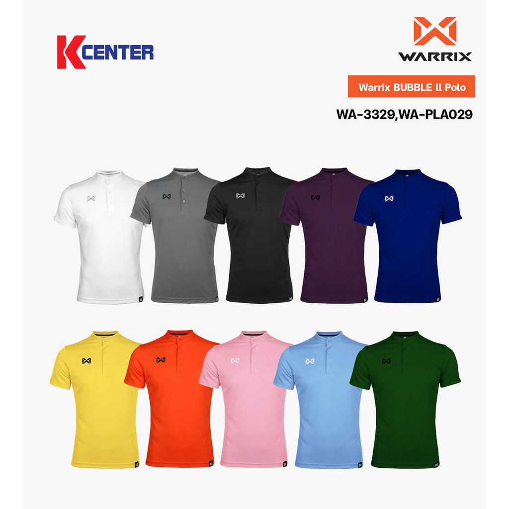 Warrix เสื้อโปโลเบสิค แขนสั้นคอจีน รุ่น Bubble ll Polo (WA-3329)