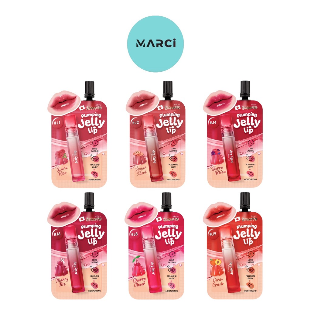 [1 ซอง] Smooto Plumping Jelly Lip สมูทโตะ พลัมพิ่ง เจลลี่ ลิป [2 กรัม/ซอง] [มีให้เลือก 6 สี] ลิปเจลลี่ สีสวยฉ่ำวาว