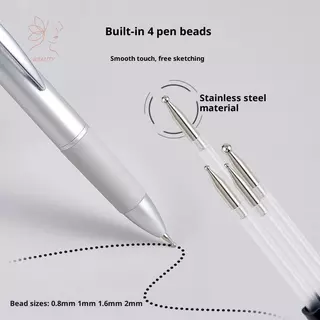 [maybeauty] 4in1 Nail Dotting Pen Nail Art Dotting Tools In ปากกาลูกลื่น Design Nail Art Tip Dot Paint ชุดแต่งเล็บ {TH}