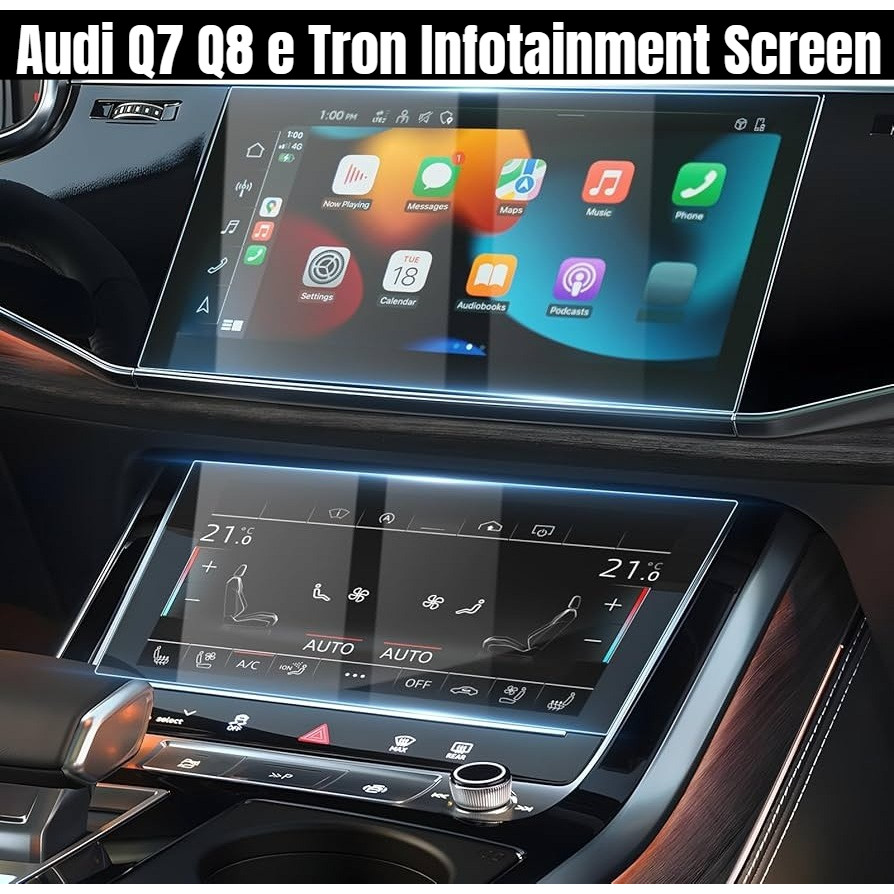 Audi Q7 Q8 e Tron E-Tron (2021-2026) Infotainment Screen Tempered Glass Navigation Screen Protector