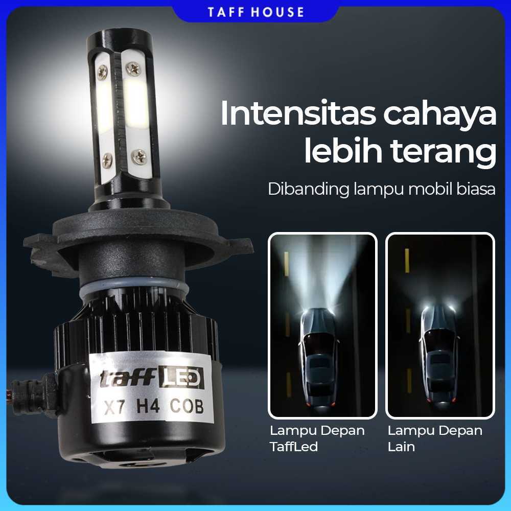 TaffLED X7 ไฟหน้ารถ LED COB ไฟหน้า H4 Cool White 2 ชิ้น - 75818-4CN