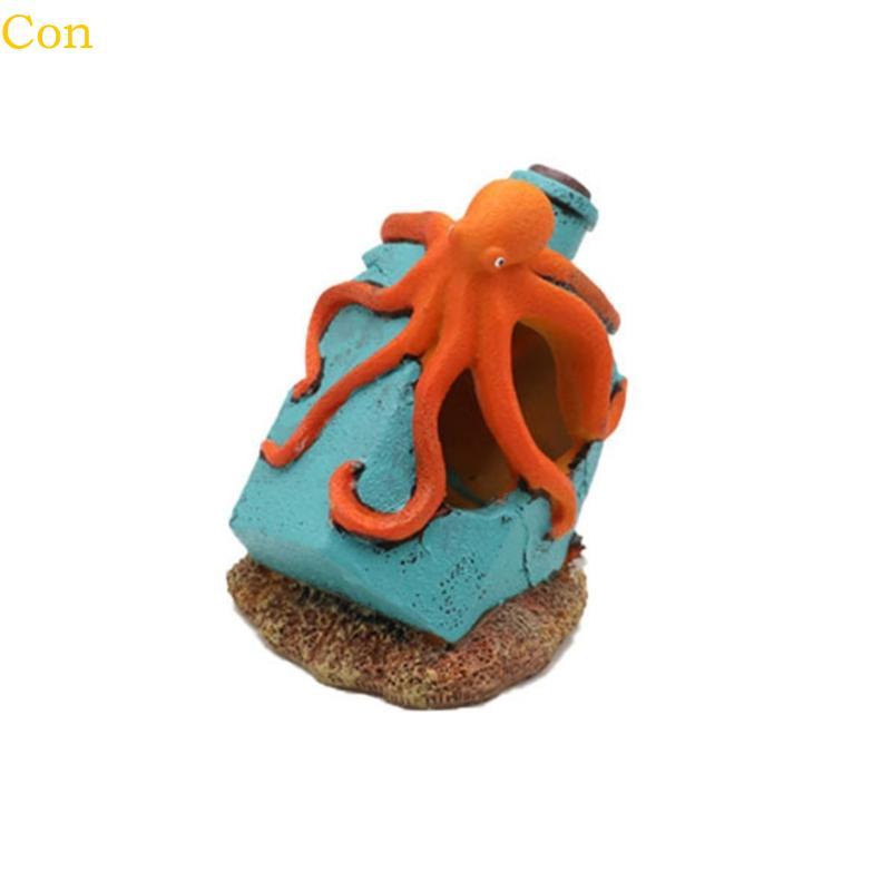 Con Safe Resin Octopuses ถังปลา Rock Easy Aquarium Breeding ตกแต่งหิน