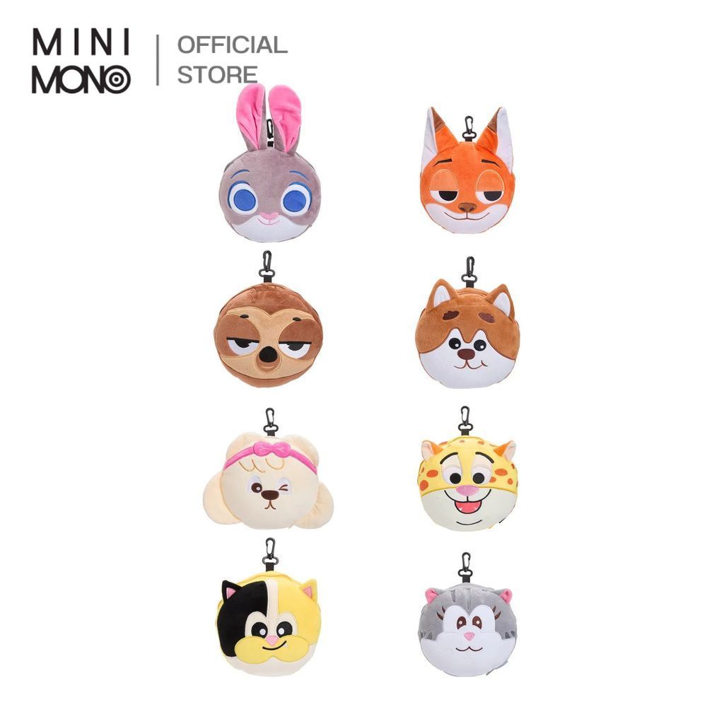 Mini mono ชุดเซ็ตหมอนรองคอและผ้าปิดตา Zootopia เหมาะสำหรับใช้เดินทางหรือพักผ่อน ช่วยรองรับต้นคอ ลดอาการเมื่อยล้า