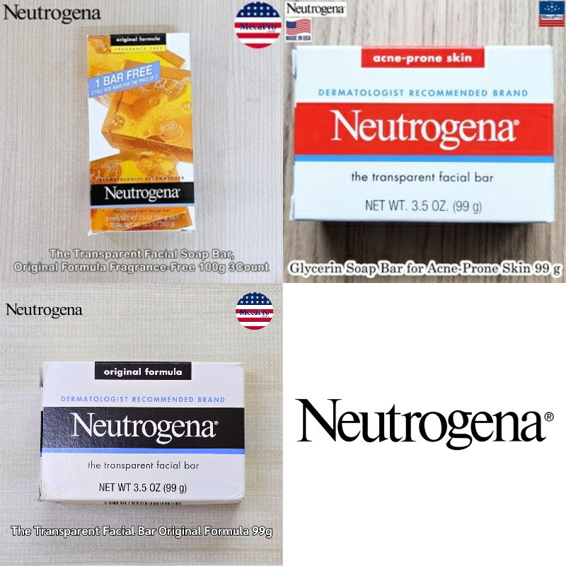 Neutrogena® The Transparent Facial Bar นูโทรจิน่า สบู่ทำความสะอาดผิวหน้า Facial Cleansing Bar สบู่คลีนซิ่ง