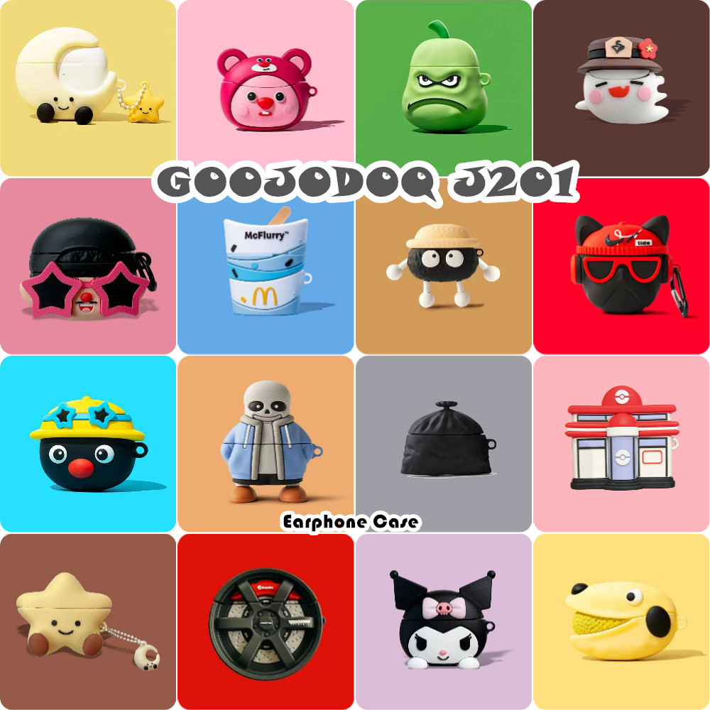 In StockFor GOOJODOQ J201 Casing Case Soft Silicone Headphone Case Niche Cartoon NO.3