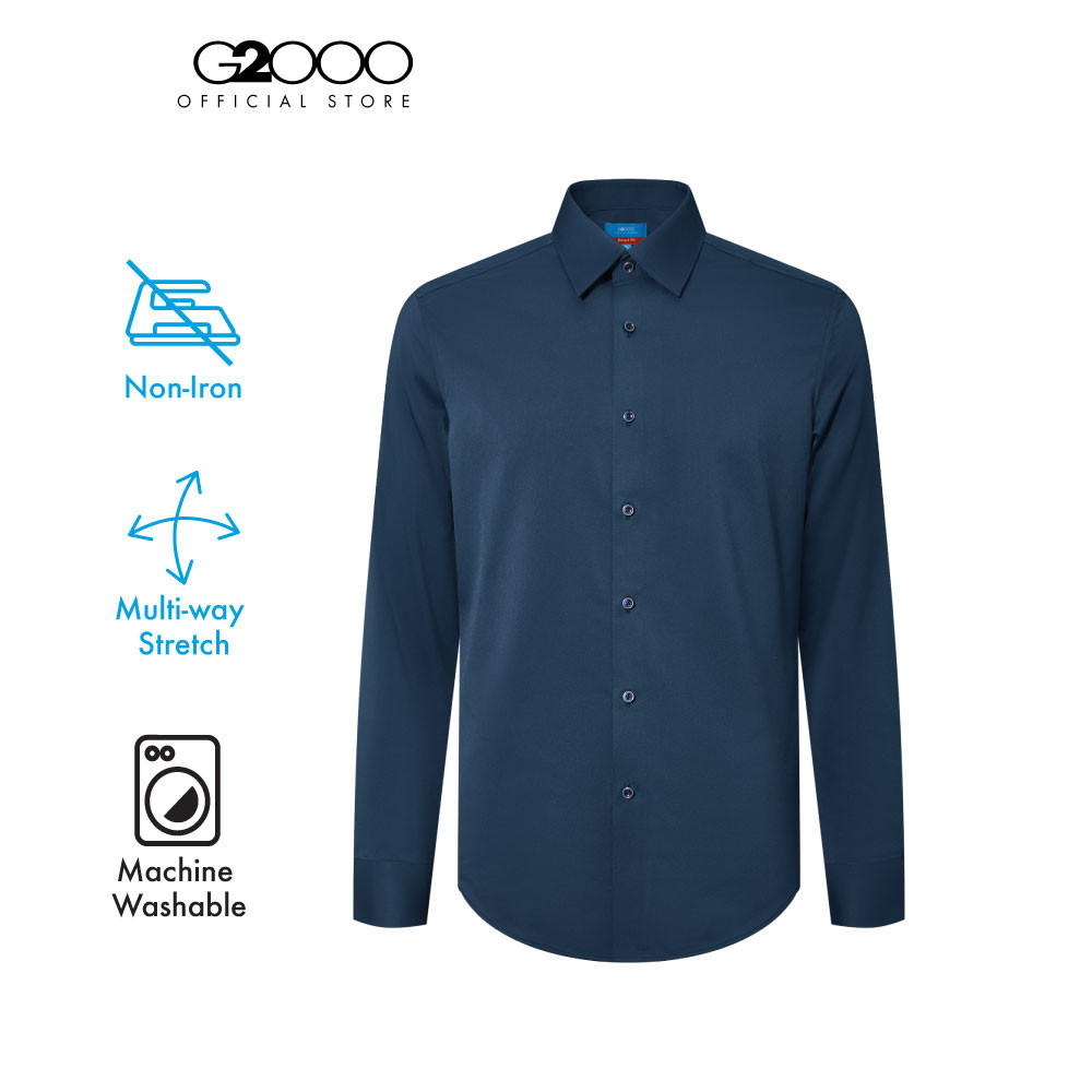 G2000 เสื้อเชิ้ตแขนยาวแบบทางการสำหรับผู้ชาย Smart Fit รุ่น 4612322274 NAVY