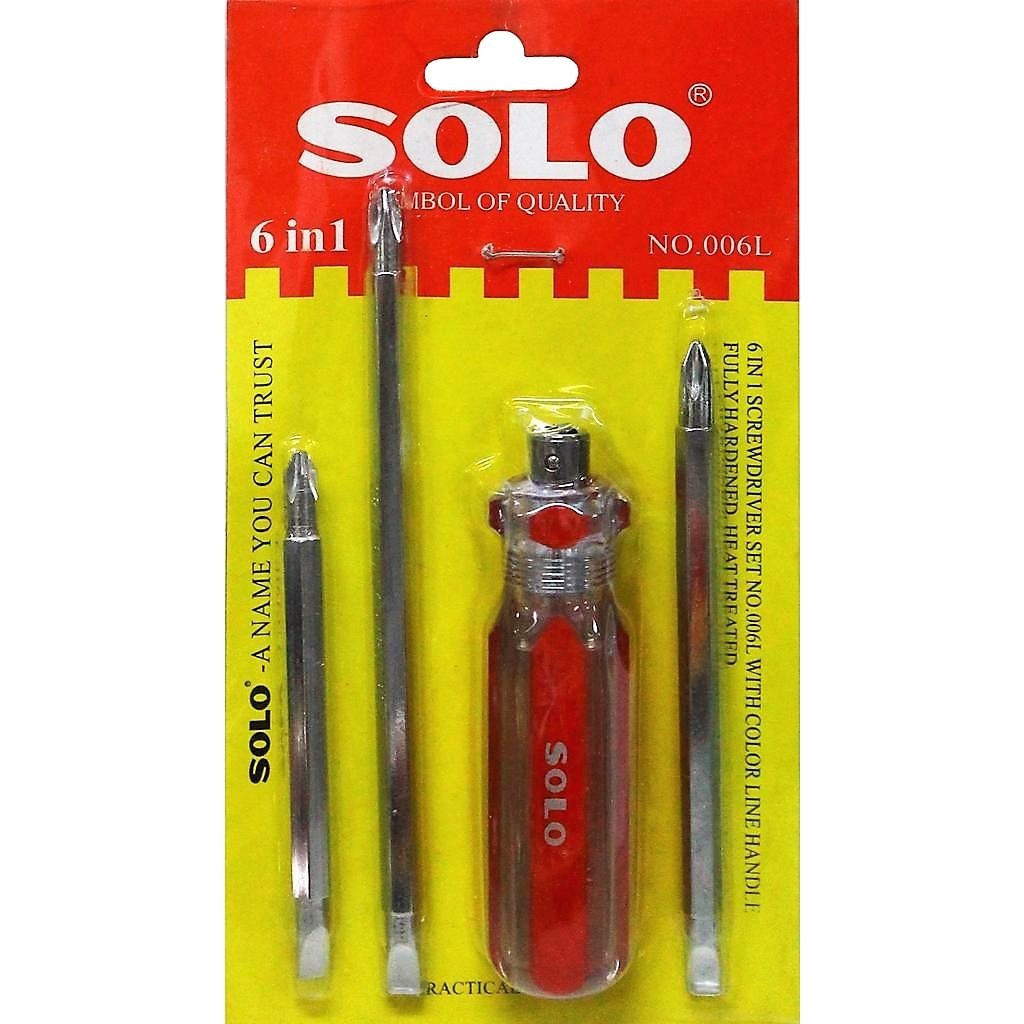 SOLO ไขควงสลับ 6IN1 รุ่น NO.006L ไขควง ไขควงแบน ไขควงกลม