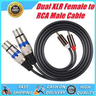 จัดส่งที่รวดเร็ว1.5m 2 XLR ถึง 2 RCA Dual XLR หญิงคู่ RCA ชายสัญญาณสายแพทช์ HIFI Extension สําหรับไมโครโฟนผสม