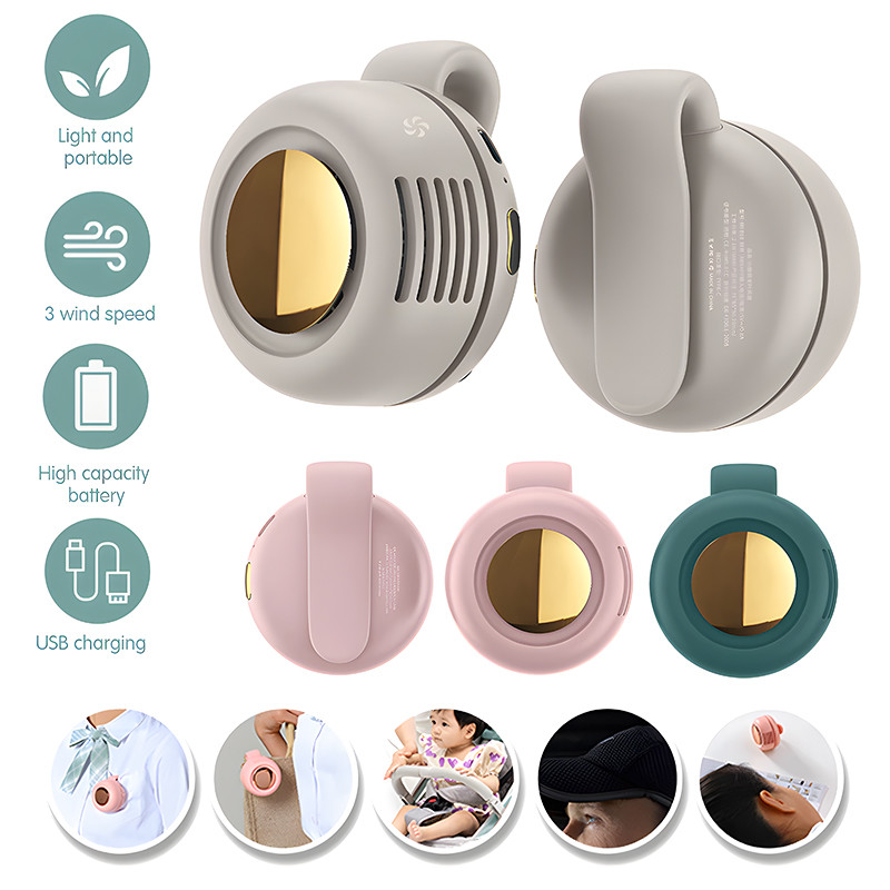 พัดลมคาดเอว ขนาดเล็ก สำหรับใช้งานกลางแจ้ง Outdoor Waist Fan พัดลมไอเย็น ปรับได้ 3 ระดับ Mini Clip On Fan