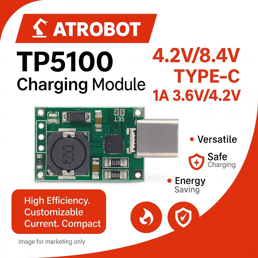 TP5100/TP5000 โมดูลชาร์จลิเทียม 4.2/8.4v 2A 5-18v ปรับกระแส LED ป้องกัน 18x21มม