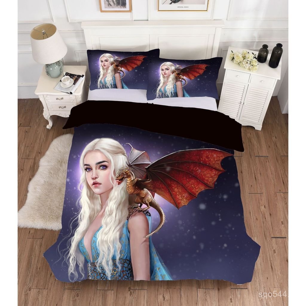 ชุดสามชิ้นชุดสี่ชิ้น Game of Thrones ผ้านวมสไตล์ใหม่ HD ชุดสองชิ้น 3d Digital D9XX